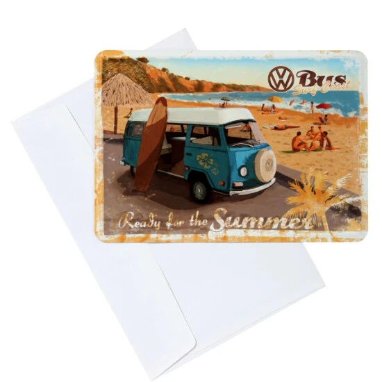 Bestes Angebot ⌛ BUTLERS PAST PERFECT Blechpostkarte VW Bus Ready For The ☀️ Summer 🎁 – Bild 3