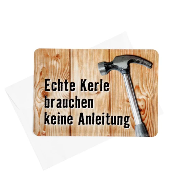 Billig 🤩 BUTLERS PAST PERFECT Blechpostkarte Echte Kerle Brauchen Keine Anleitung 💯 – Bild 2