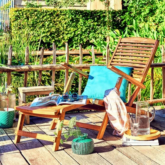 Am billigsten 😍 BUTLERS WEEKENDER Liegestuhl Mit Fußteil 😀 – Bild 2