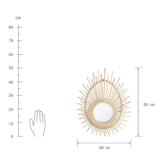 Am billigsten 😍 BUTLERS SUNNA Spiegel Oval L 50 X B 40cm ❤️ – Bild 3