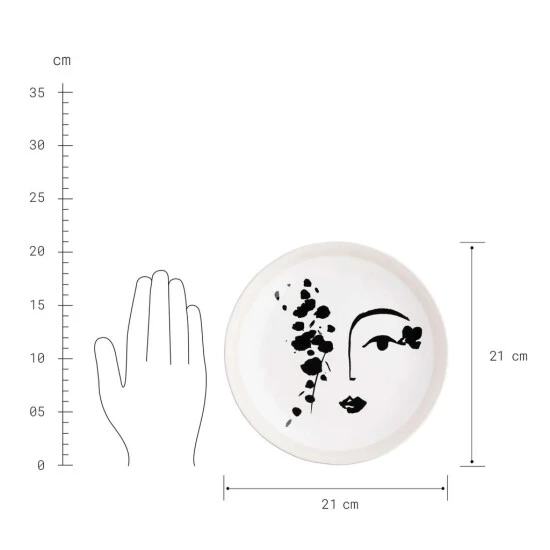 Am billigsten 🧨 BUTLERS LINE ART Teller Gesicht Mit Rosa Rand Ø21cm 👏 – Bild 4