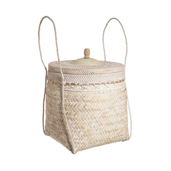 Billig ⭐ BUTLERS MAWI Korb Mit Deckel Bambus/Rattan Ø45cm 🤩