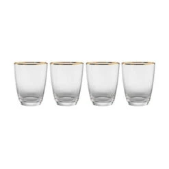 Blitzangebot ✔️ BUTLERS GOLDEN TWENTIES 4x Gläser Mit Goldrand Und Rillen 300ml ❤️